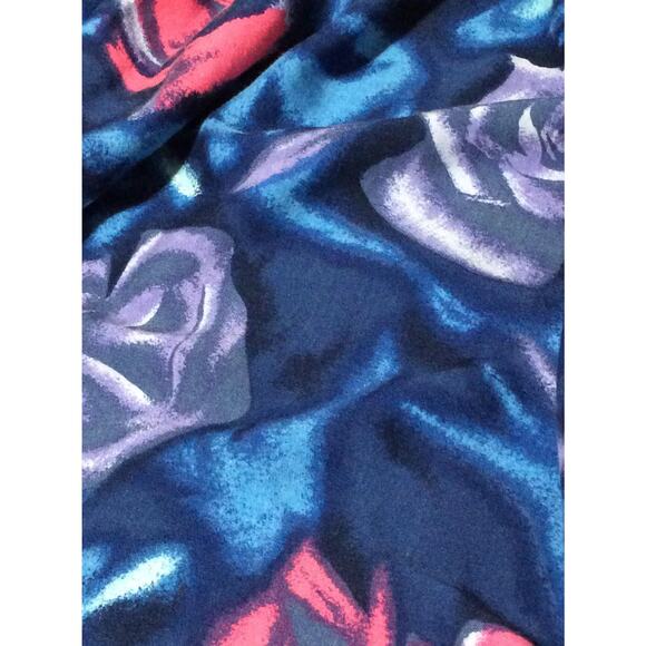 Vintage Ann Taylor Women's Floral Roses Pull On Maxi Skirt Retro Blue Y2K Small - Picture 4 of 13